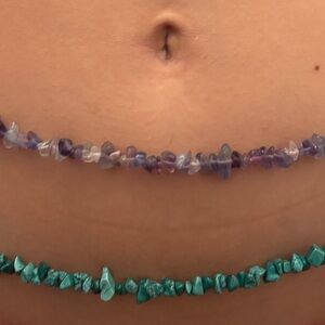 Free People Long Stone Necklace/belly chain NWT